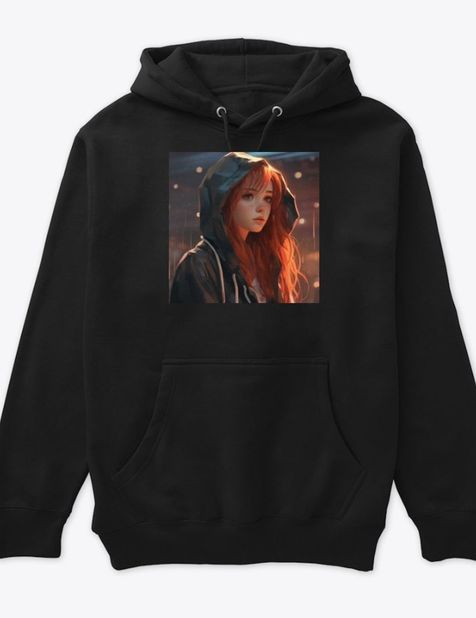 Premium Pullover Hoodie - Jeune femme rousse