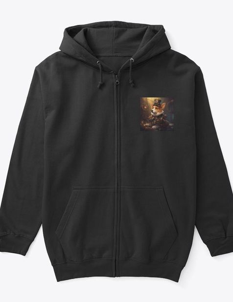 Unisex Zip Hoodie - Steampunk Corgi